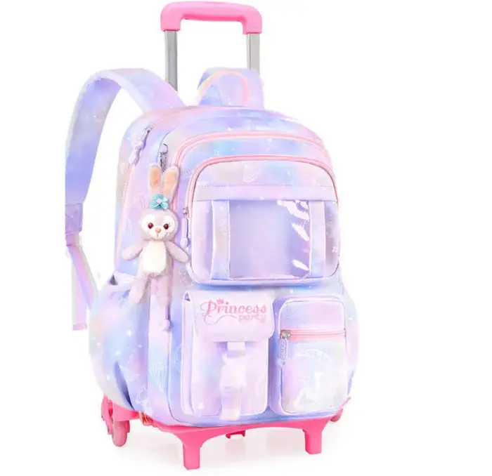 Sac à dos à roulettes pour filles, cartable à roulettes