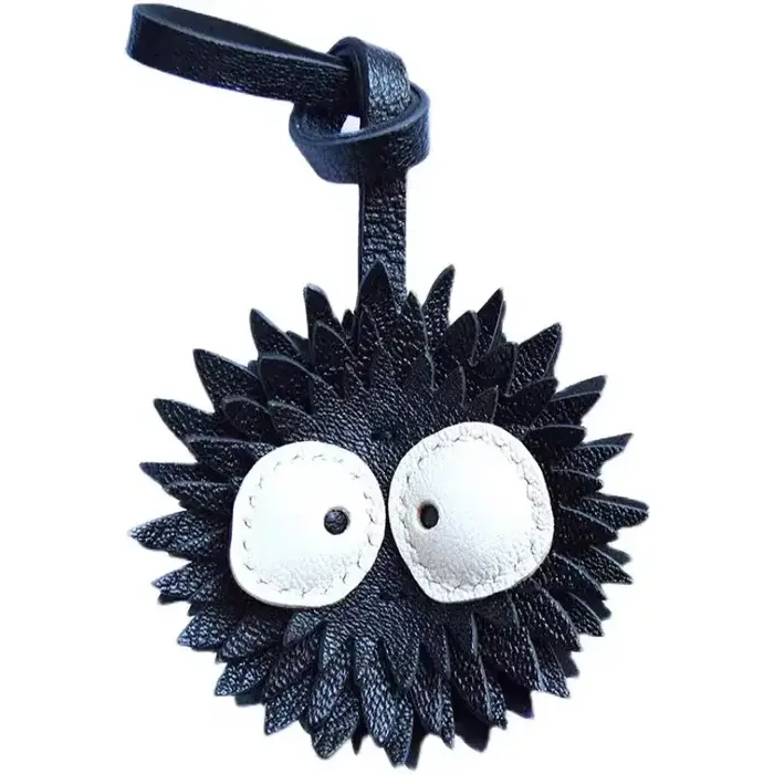 Breloque de sac en cuir véritable fait main en peau de mouton