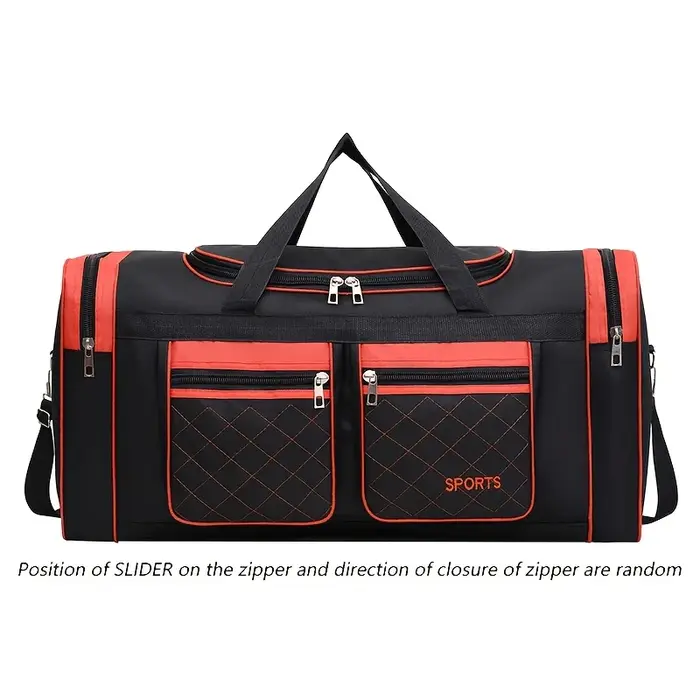 Sac polochon de voyage de grande capacité, style décontracté, plusieurs compartiments et poches, par