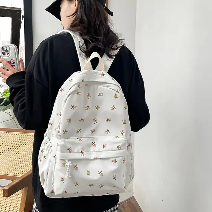 Sac à Dos en Nylon Simple et Frais de Grande Capacité