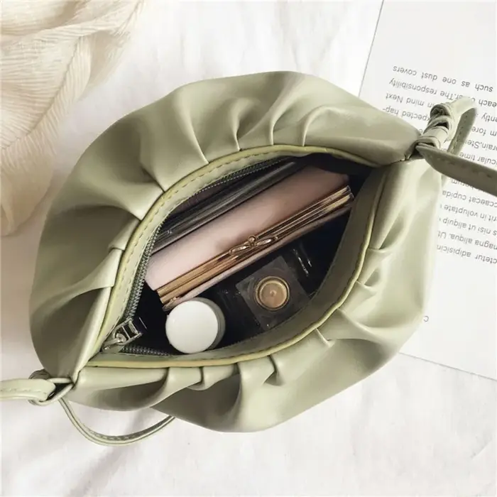 Sac à bandoulière plissé pour femme
