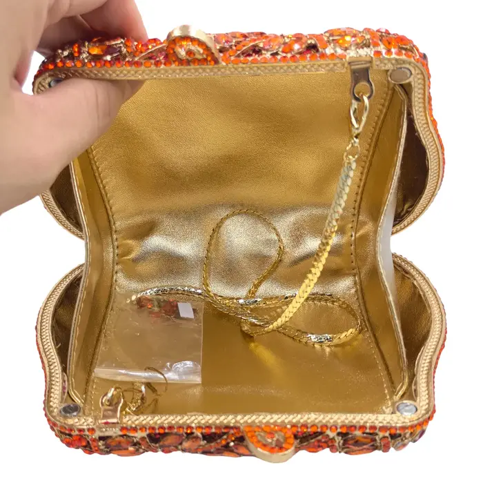 Boutique De FGG Sacs à main de soirée rayés orange pour femmes