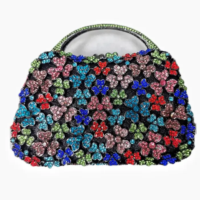Petit sac ovale de couleur unie ouvert en or