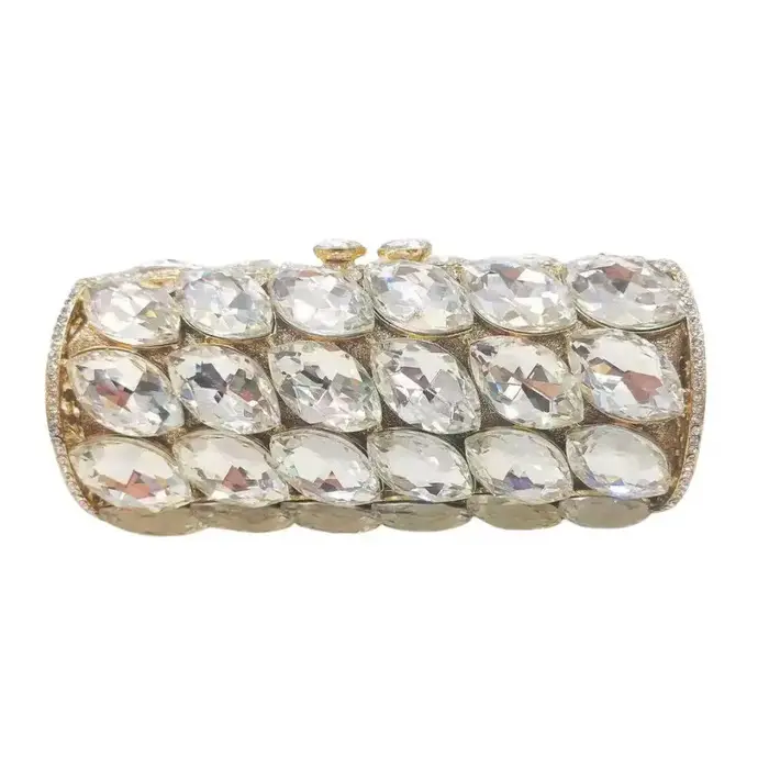 Argent/or grande pierre sac de mariage pochettes de soirée mode strass sacs à main femmes cristal