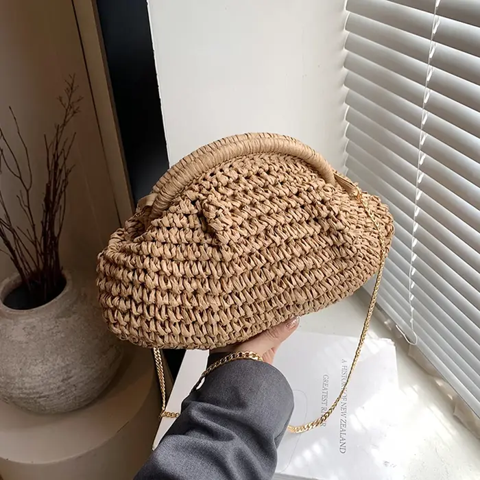 JOStrap-Sac à Main Tissé en Paille pour Femme