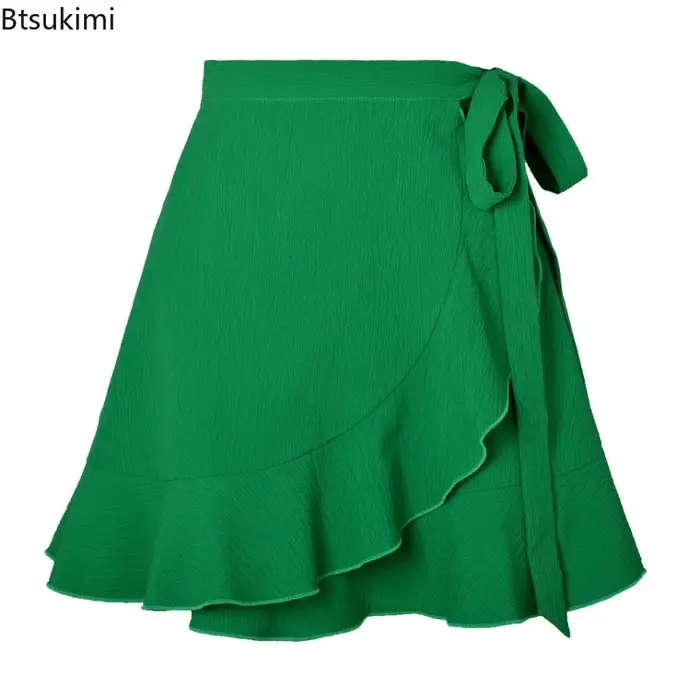 Mini jupe d'été en mousseline de soie pour femmes