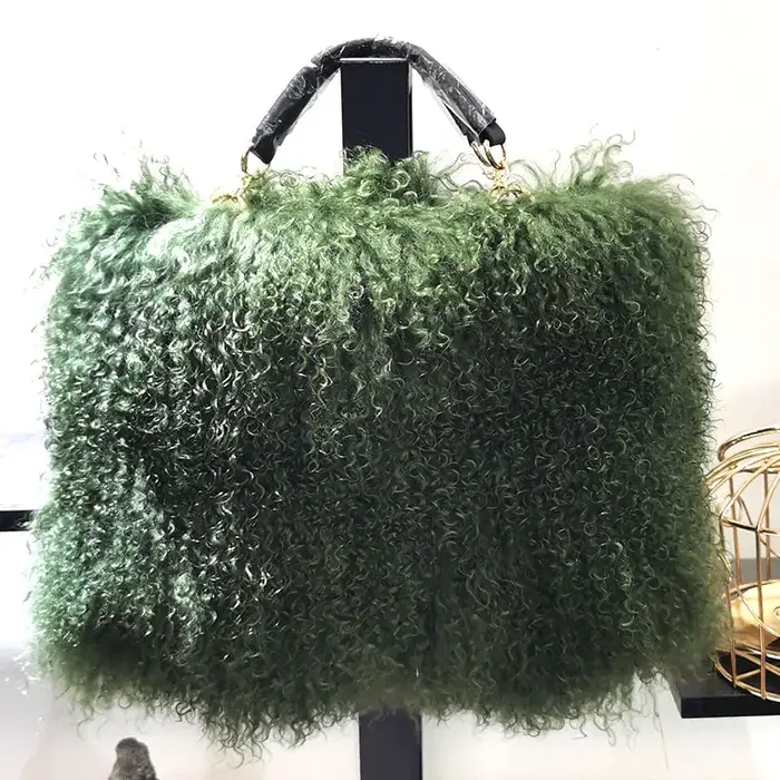 JOinitiated-Sac à bandoulière en fourrure véritable pour femme