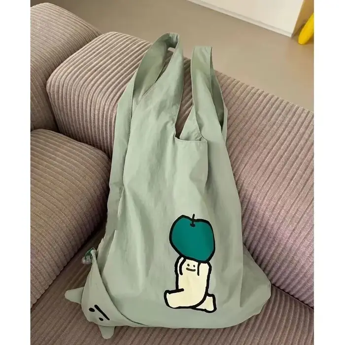 Sac à bandoulière vert tendance avec imprimé de dessin animé