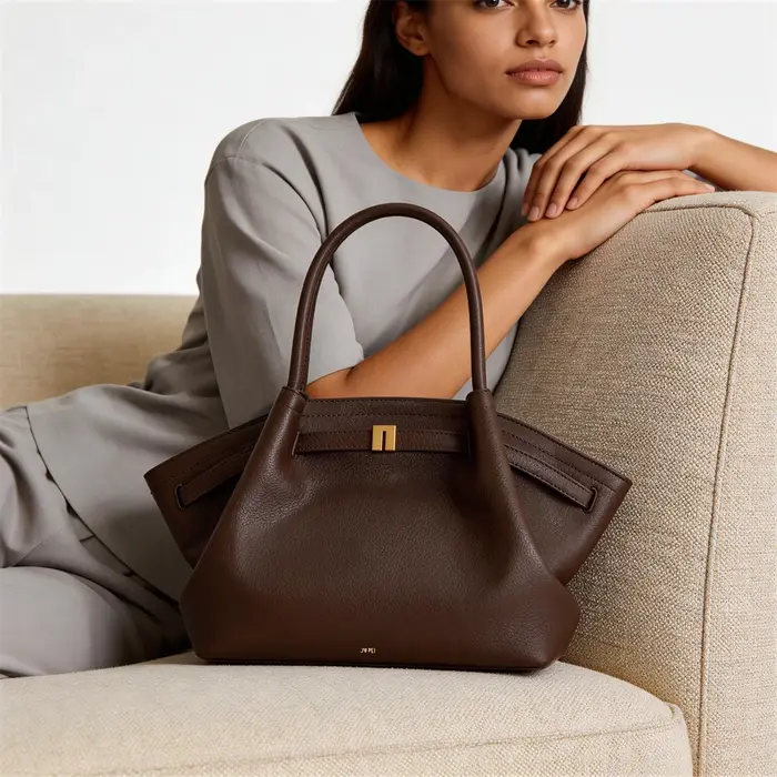 Sac à bandoulière vintage brun foncé JW PEI, sac fourre-tout en cuir vegan pour femmes, sac à main d