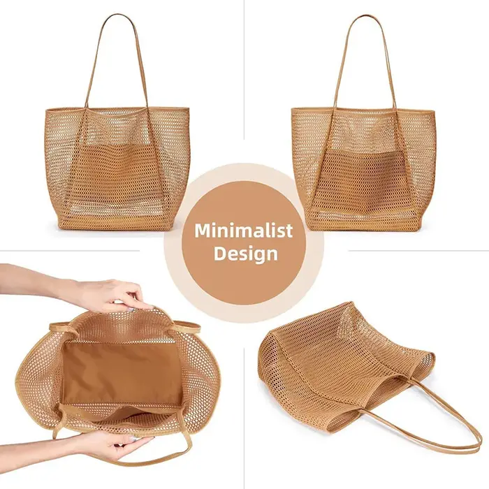 Sac fourre-tout en maille de nylon pour femme