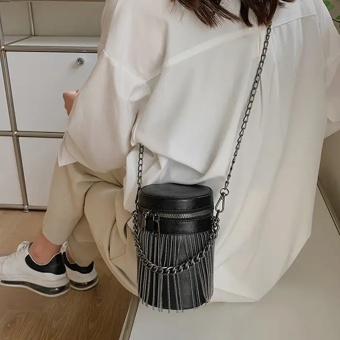 Sac cylindrique de luxe pour femmes
