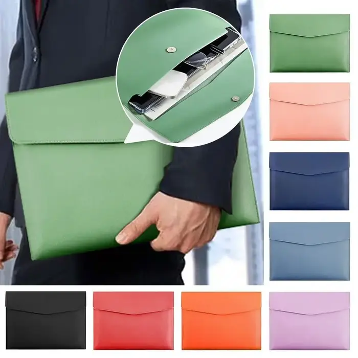 A4 enveloppe dossier en cuir pochette à documents