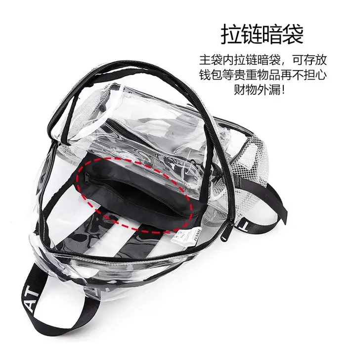 Sac à dos de plage en PVC transparent pour femmes et filles