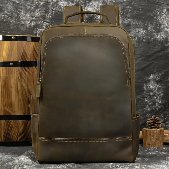 2025 nouveauté sac à dos en cuir ordinateur sac à dos 15.6 pouces pochette d'ordinateur pour hommes sacs de voyage