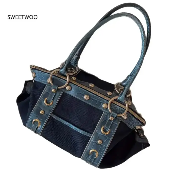 Sac Boston vintage pour femme avec rivets