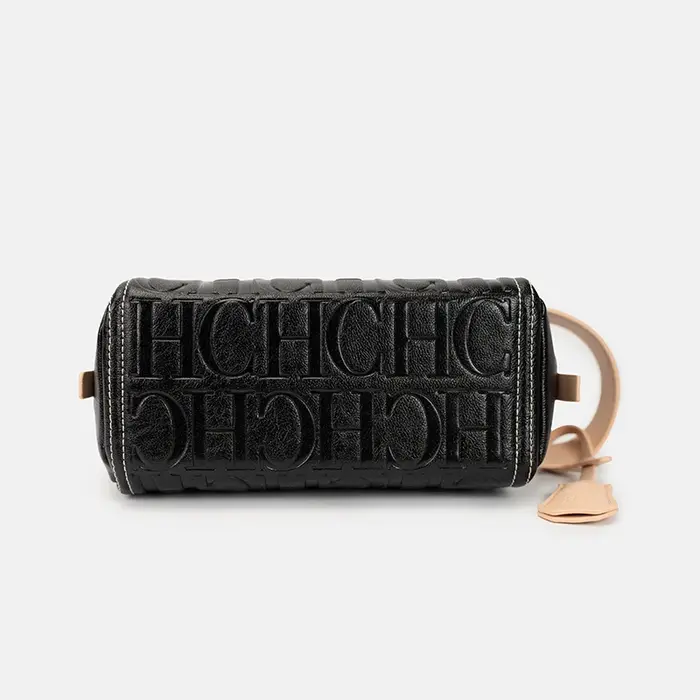Pochette cosmétique CH embossée avec fermeture éclair à cadenas doré, trousse de toilette portable p