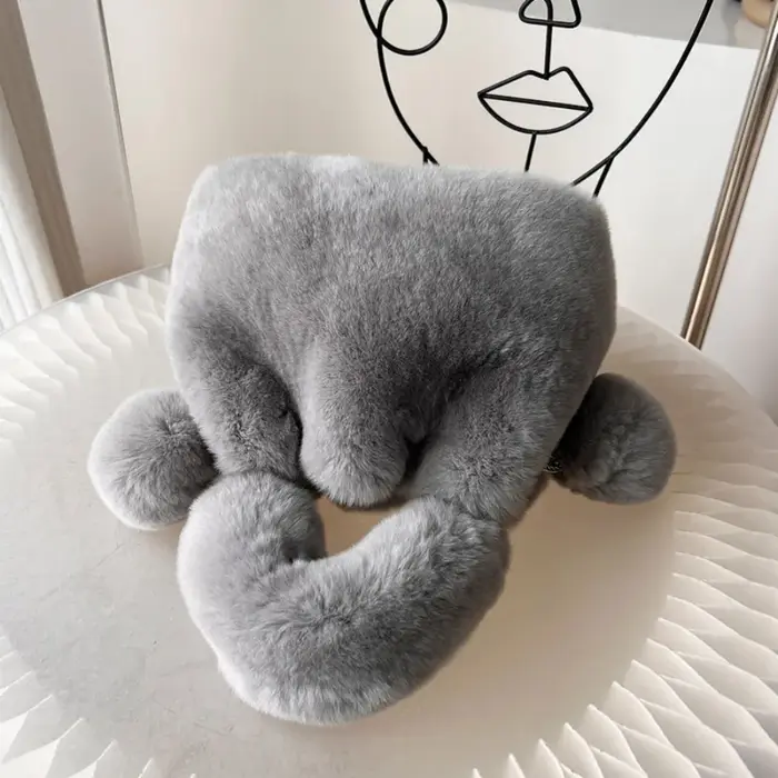 Sacs moelleux en vraie fourrure de lapin pour femmes