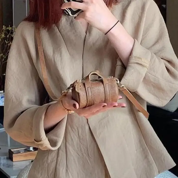 Sac Mini Niche Marron en PU Style Rétro Vintage