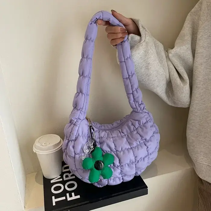 Sac pour femmes Version coréenne doux Girly Style sac à bandoulière mode décontracté bulle boulette sac pli nuage sacs