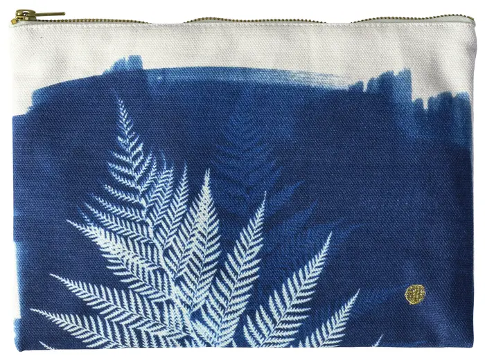 Pochette Fougre Bleu L 19 x 28 x 1