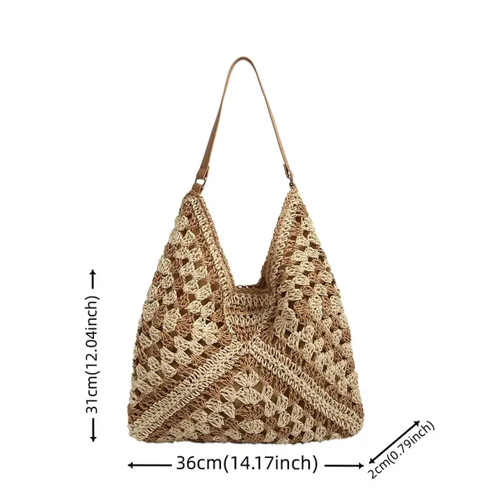 Sac bandoulière tissé style bohème pour femme