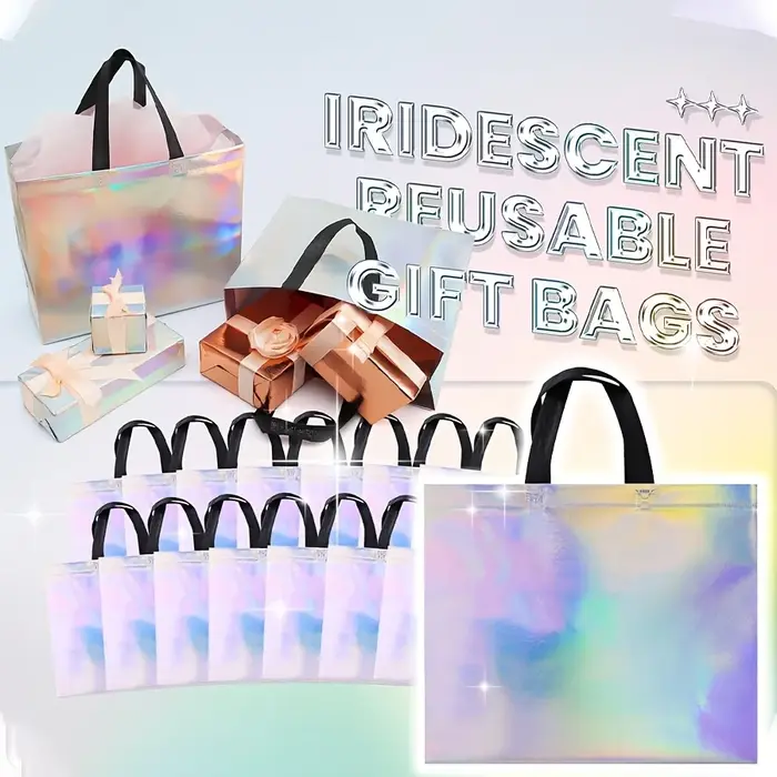 Sac cadeau arc-en-ciel brillant