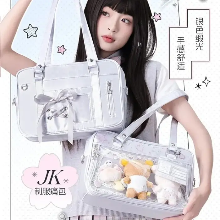 Sac à lacets avec nœud Ita sous les bras JK Sac Femme carré Transparent Bolsos De Mujer sacs à bandoulière