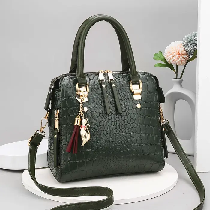 Luxueux sac à main fourre-tout en relief crocodile – Sac