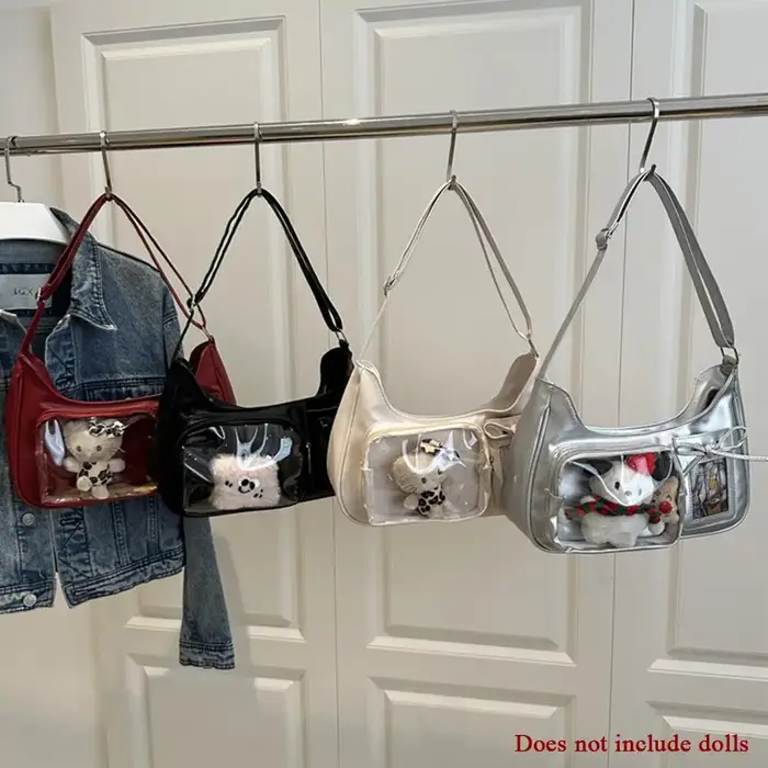 Y2K mignon nœud Ita sac fille Transparent sac de messager femmes mode épaule sac à bandoulière Ladys bricolage Badge sac fourre-tout Lolita sac à main