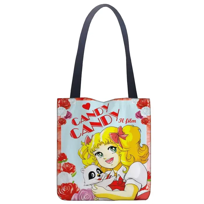 Dessin animé bonbons sac à main femmes décontracté lin fourre-tout sous les bras poignée supérieure sac dame Shopping sacs de voyage