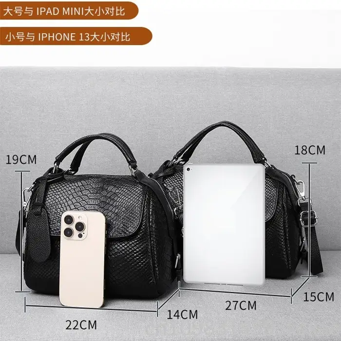 Sac à main en cuir pleine fleur pour femme