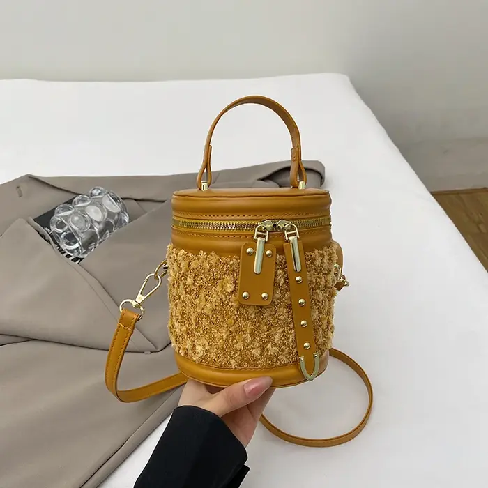 Nouveau Mini petit sac femmes concepteur agneau laine sac à main marque de luxe épaule fourre-tout dame mode seau sac à