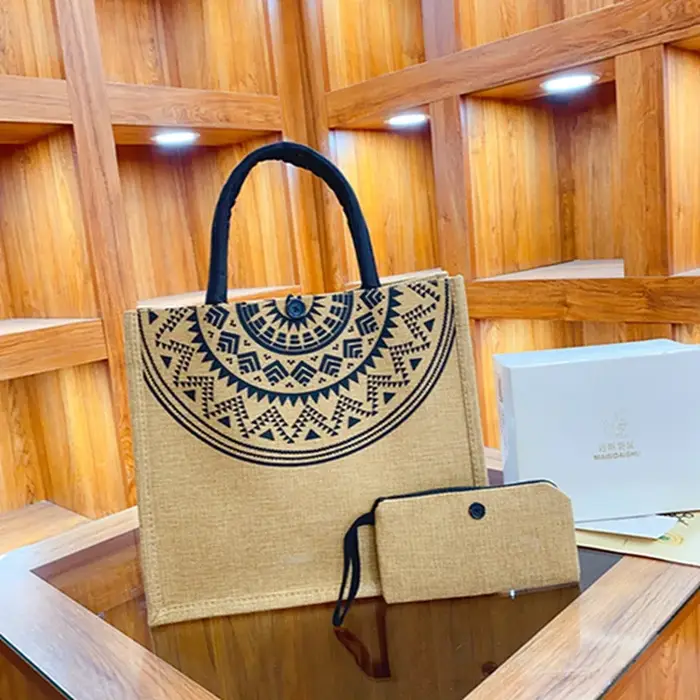 Sac fourre-tout en lin de grande capacité