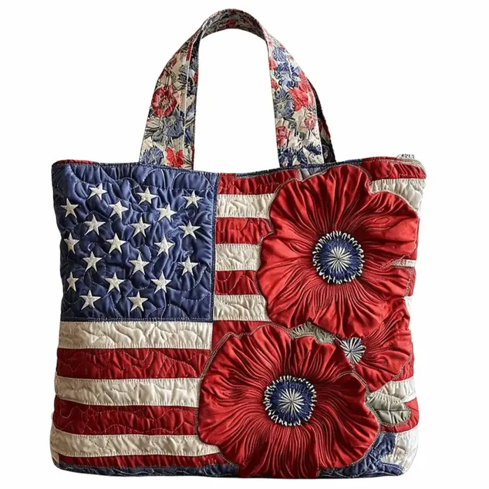 Sac fourre-tout matelassé vintage, motifs imprimés en 3D, sac à main de voyage léger, sac de shoppin
