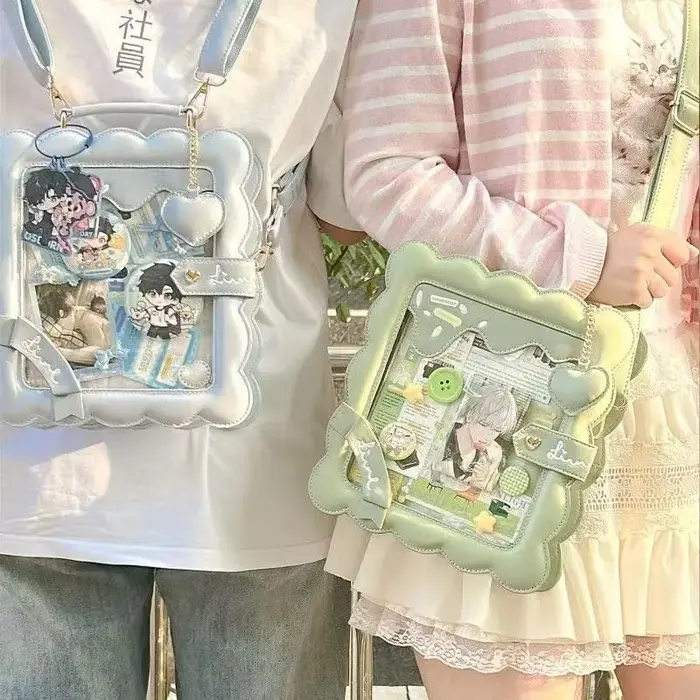 Doux mignon dessin animé Biscuit sac à main femmes grande capacité Transparent