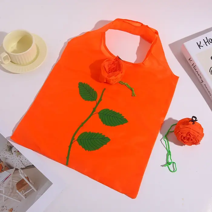 Sac de courses pliable à fleurs de roses