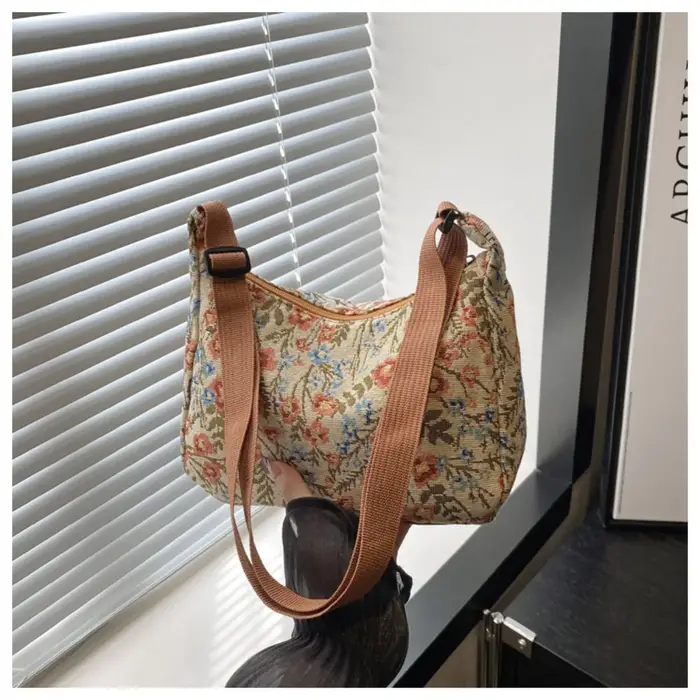 Sac à bandoulière Vintage de haute qualité, sac à bandoulière Texture demi-lune, sac à main à motif
