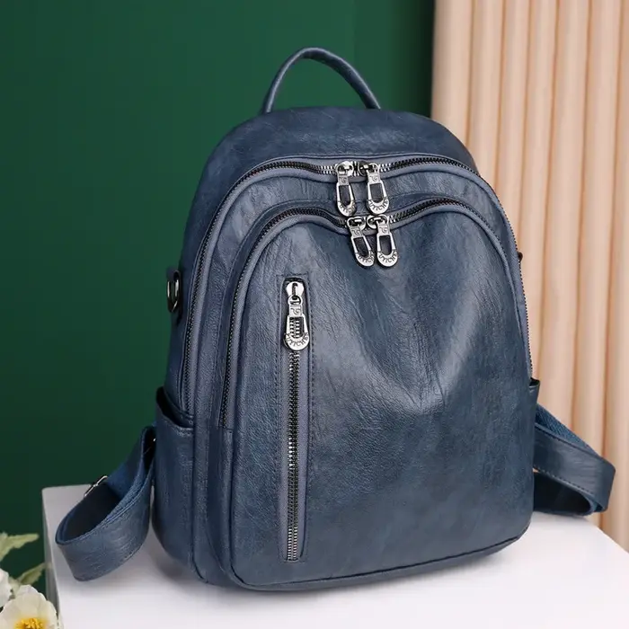 Sac à dos en cuir souple pour femme