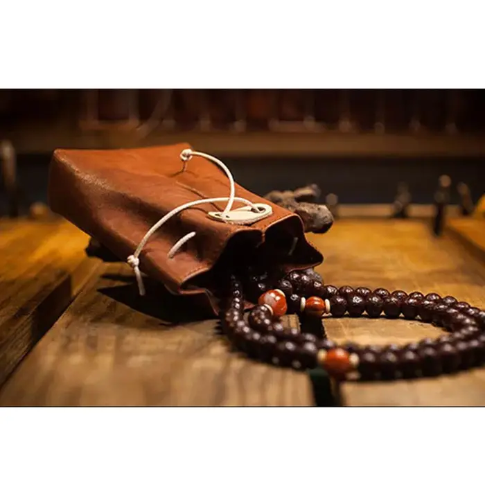 Wenwan-Sac de Rangement en Cuir Artisanal