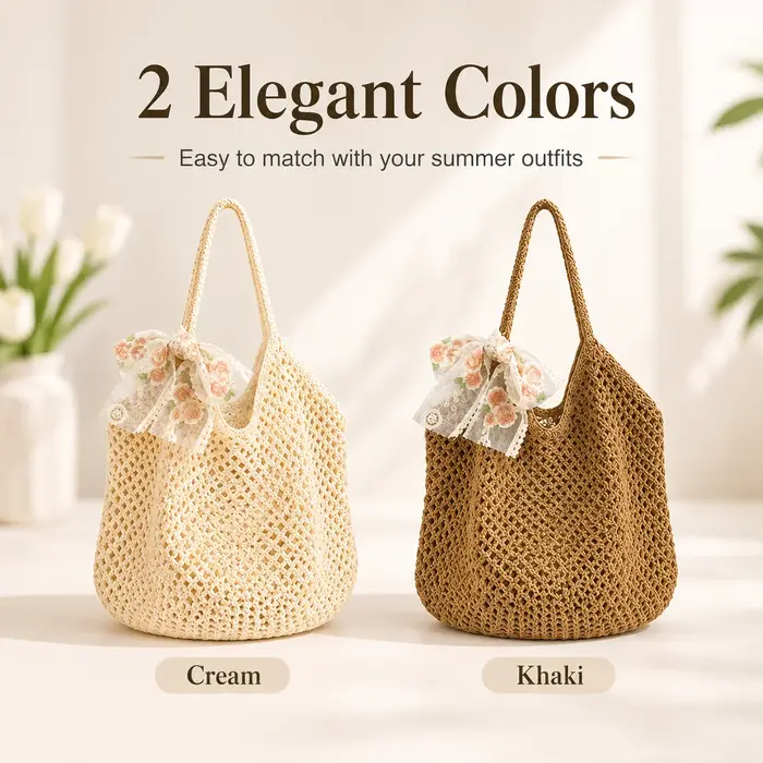 Sac fourre-tout d'été en raphia pour femme