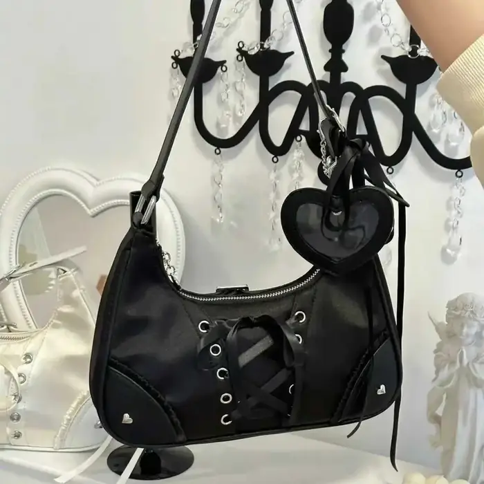 Mignon Y2k femmes sac à bandoulière mode élégant doux Lolita Jk Ita sac Transparent littéraire Kawai