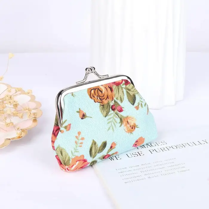 Floral Lady Mini moraillon rétro pochette porte-monnaie petit portefeuille porte-carte de crédit