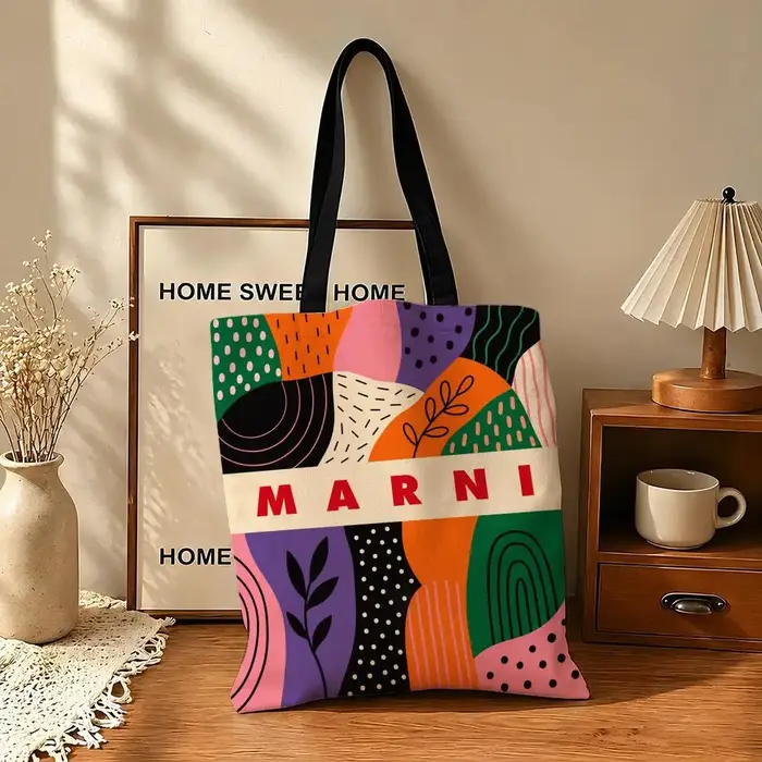 Sacs de rangement de la marque M-MARNIs, sac en toile, adapté au travail, à l'école et aux trajets quotidiens, sac de courses réutilisable.