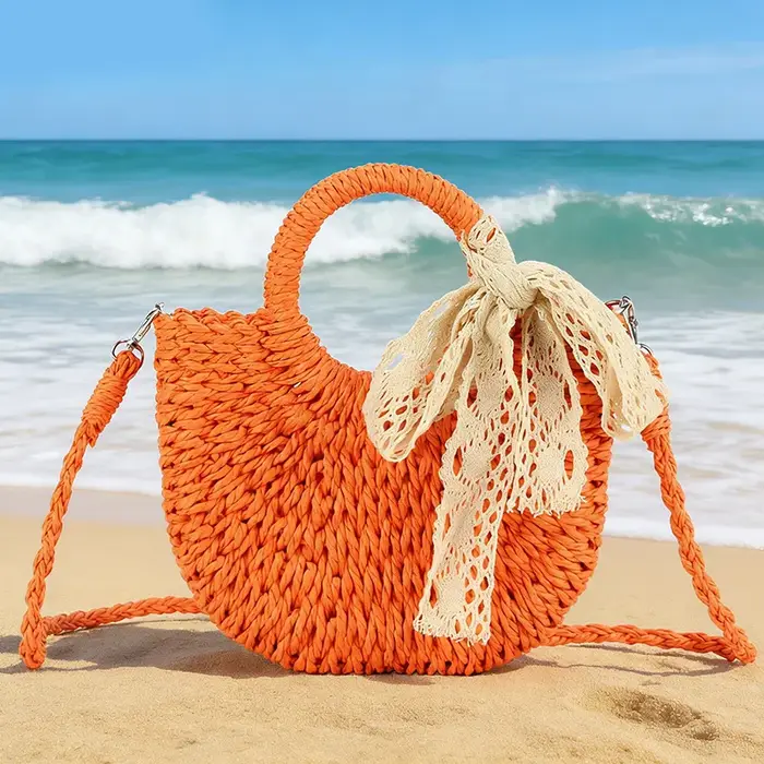Sac en paille tressé à la main pour femme