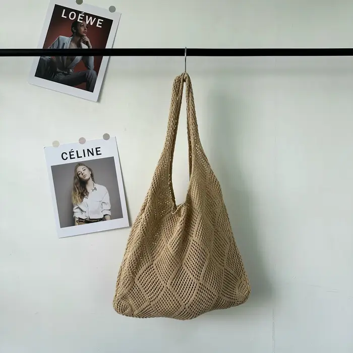 Nouveau style été 2026 – Grand sac de plage en paille tressée