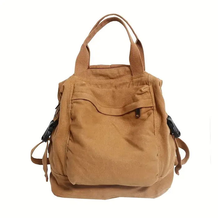 Sac à dos rétro de couleur unie pour femmes
