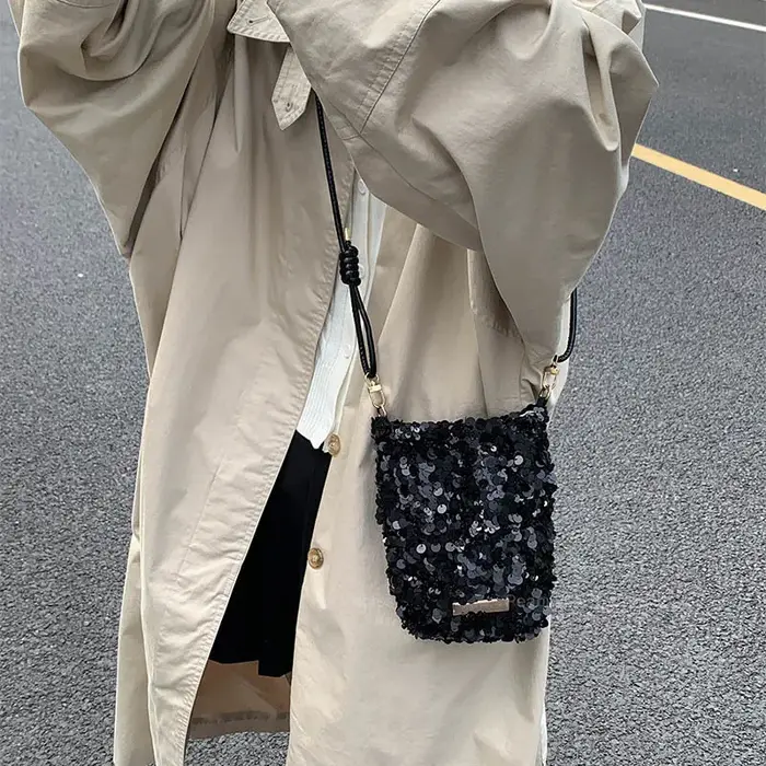 LEFTSIDE Mini paillettes sacs à bandoulière pour femmes 2025 concepteur nouvelle soirée Bling