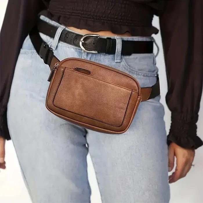 Sac de taille en cuir PU pour femmes et hommes