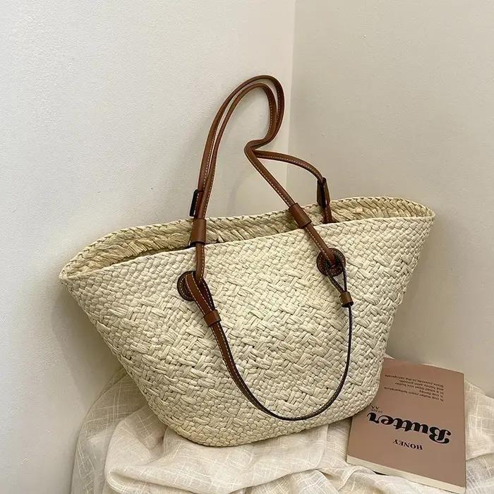Décontracté rotin grande capacité fourre-tout concepteur en osier tissé femmes sacs à main été plage
