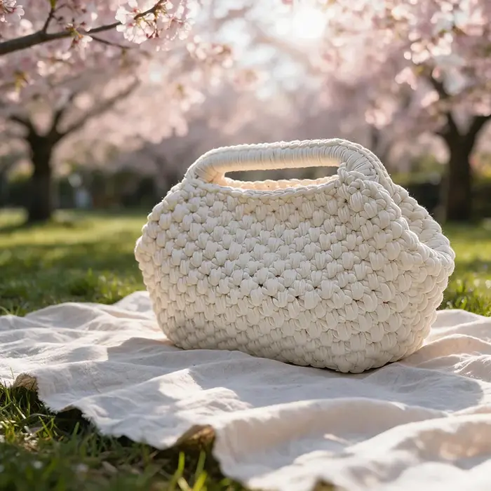Sac de plage en crochet fait main de style français